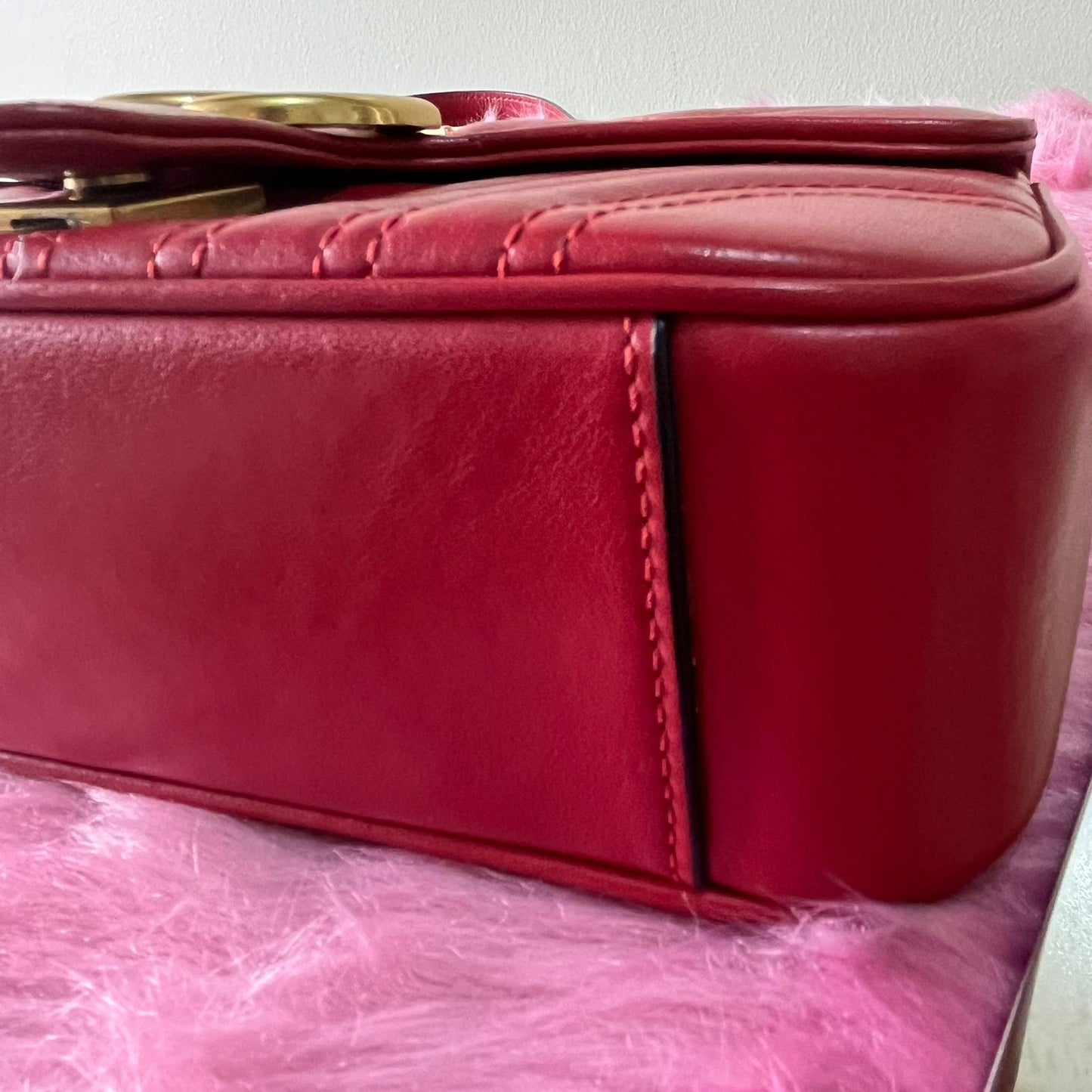 Gucci Marmont Small Red – 6"H x 10"L x 3"W