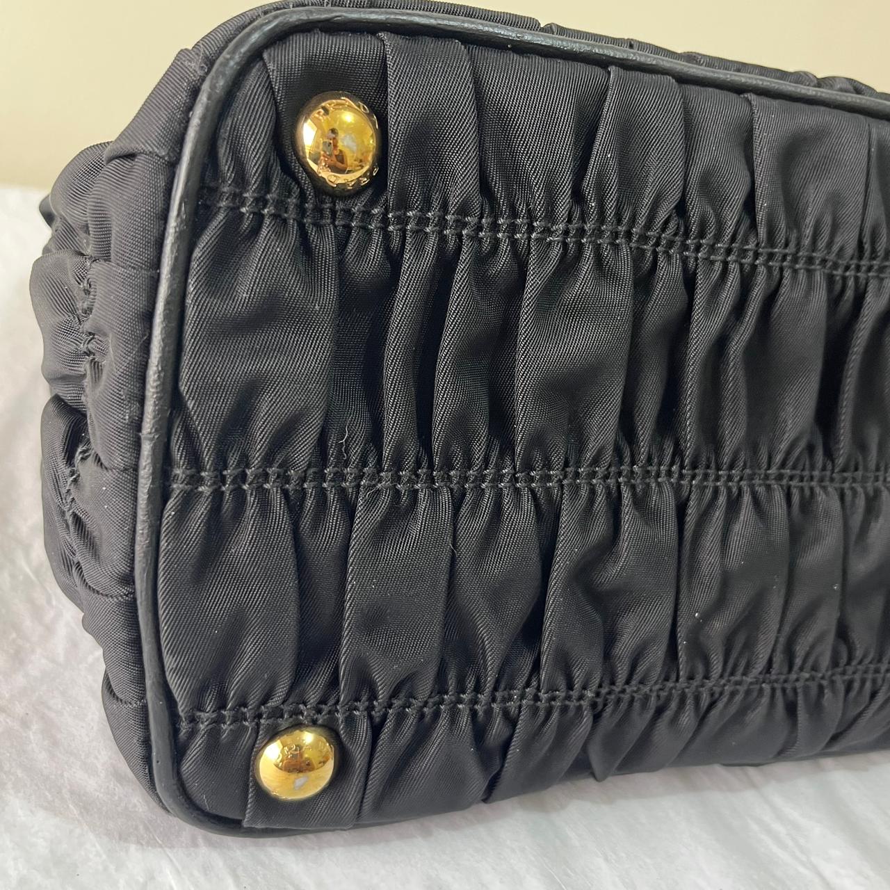 Prada Tessuto Gaufre Small Black – 7"H x 10"L x 4"W