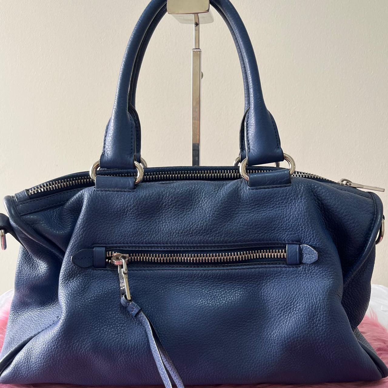 Prada Vitello Phenix Navy Blue – 10"H x 13"L x 5.5"W