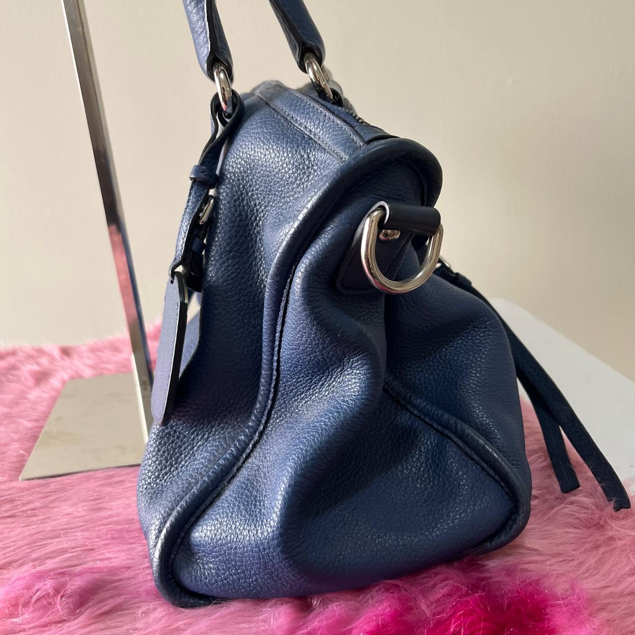 Prada Vitello Phenix Navy Blue – 10"H x 13"L x 5.5"W