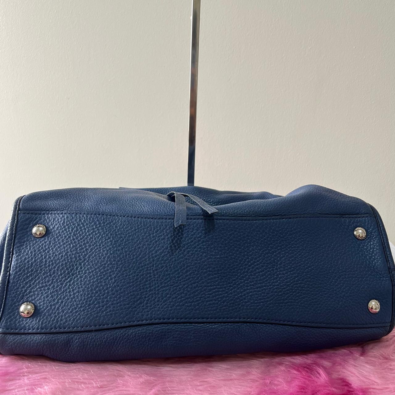Prada Vitello Phenix Navy Blue – 10"H x 13"L x 5.5"W