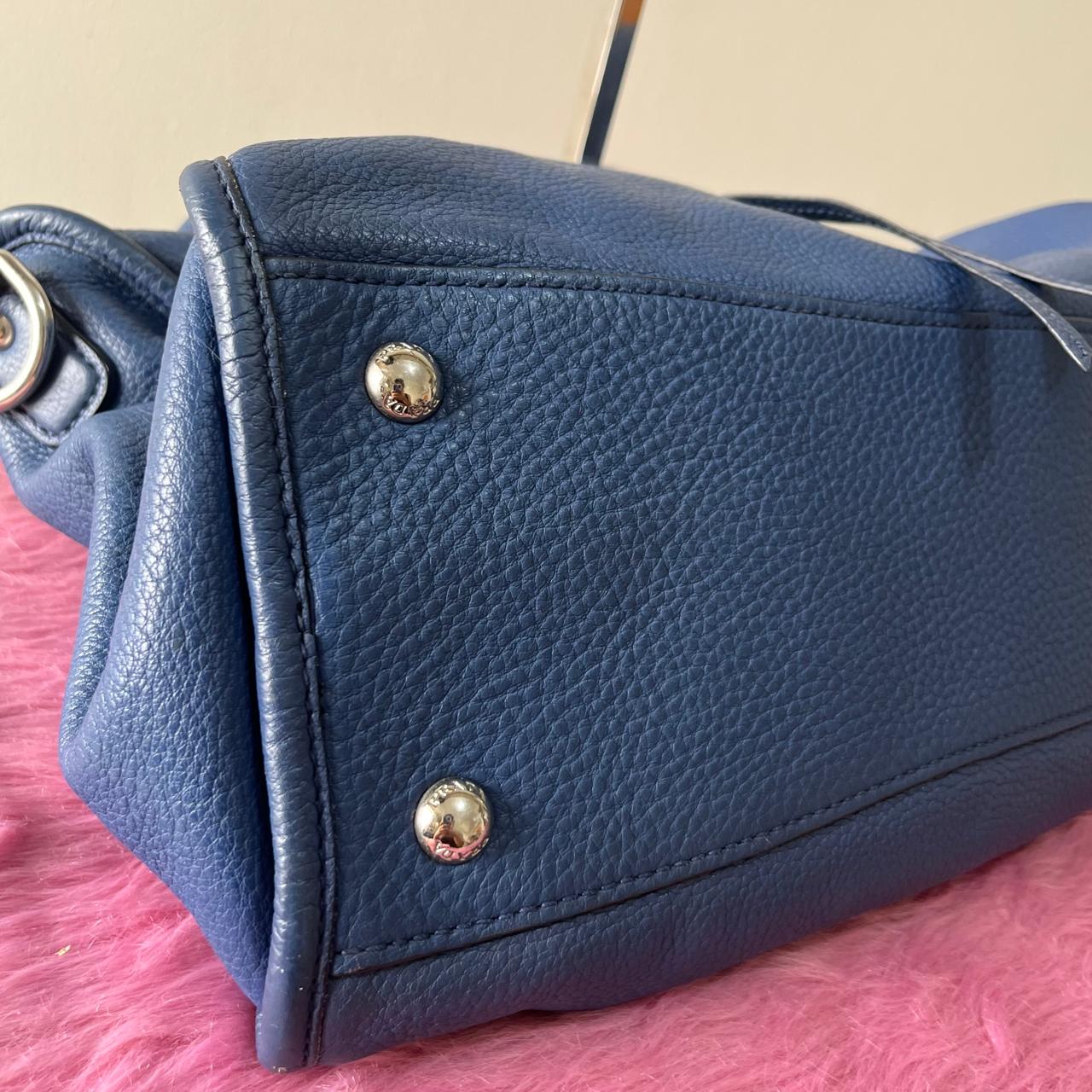 Prada Vitello Phenix Navy Blue – 10"H x 13"L x 5.5"W