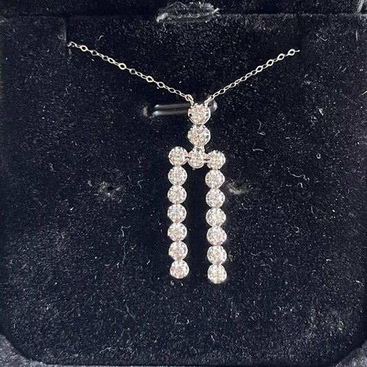 ROUND BRILLIANT DIAMOND CASCADE PENDANT NECKLACE
