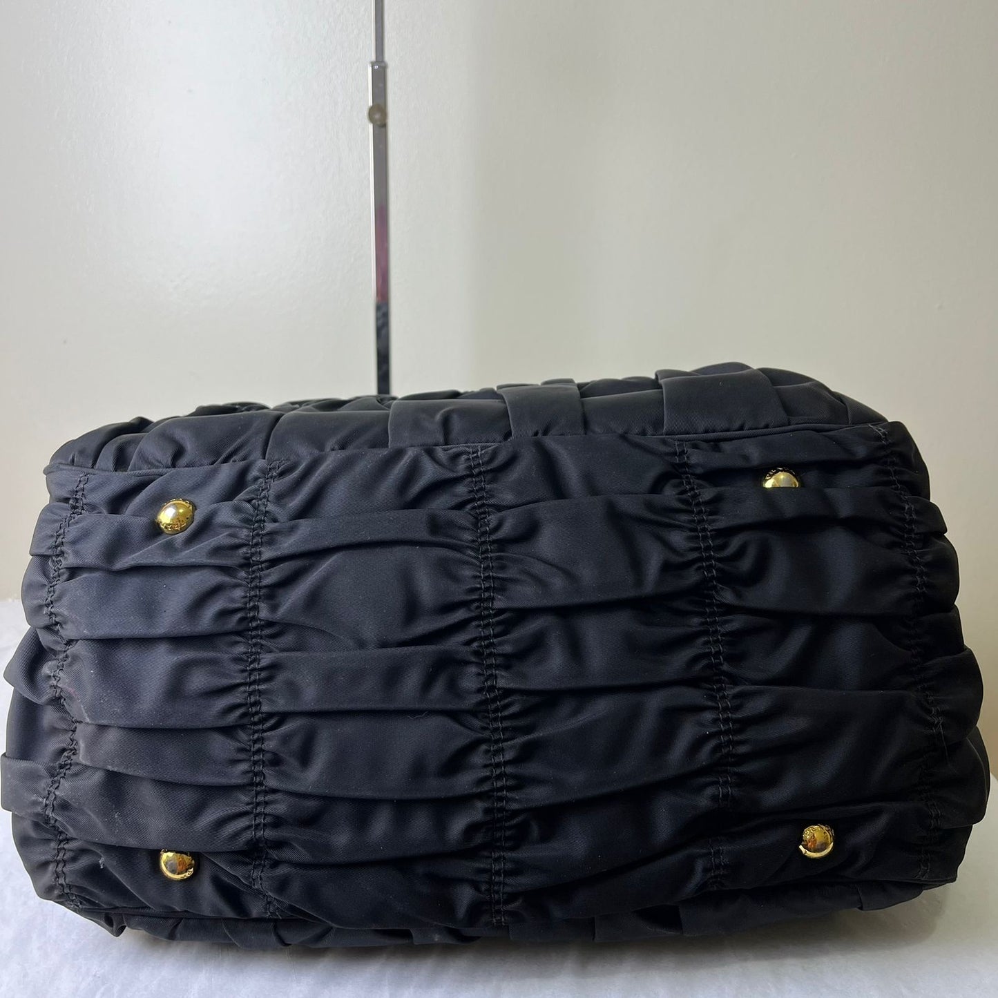 Prada Tessuto Gaufre Nylon Black – 8"H x 13"L x 5"W