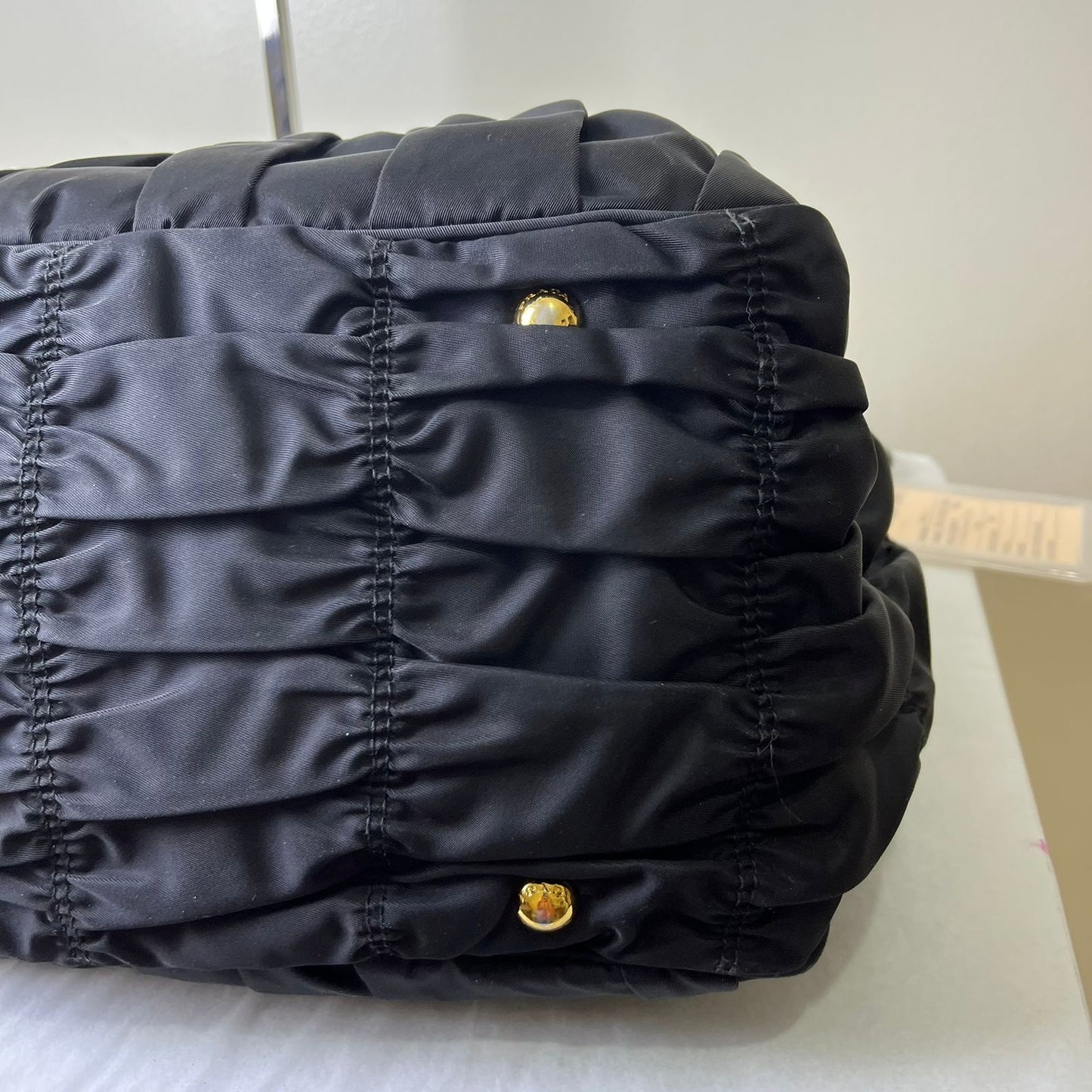 Prada Tessuto Gaufre Nylon Black – 8"H x 13"L x 5"W