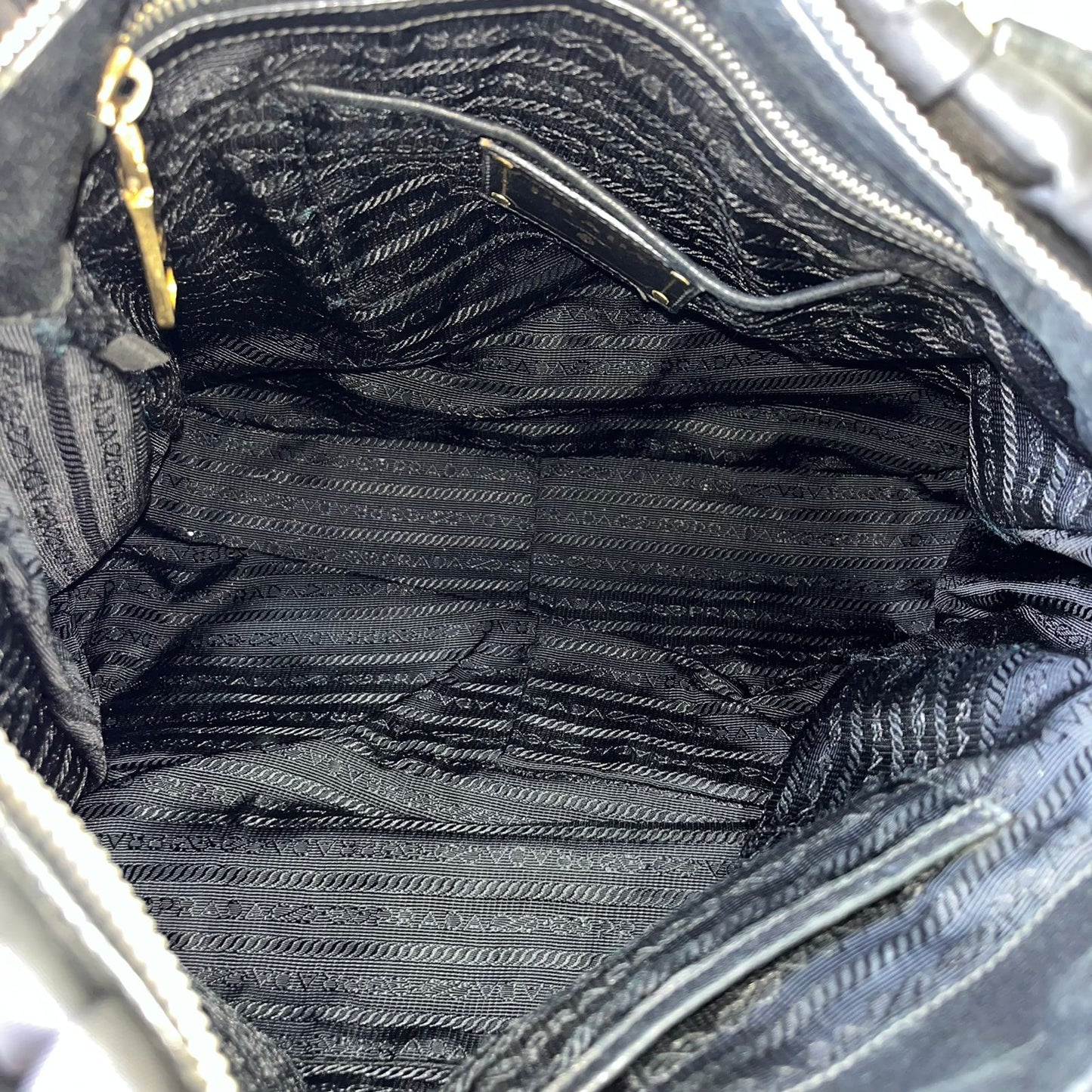 Prada Tessuto Gaufre Nylon Black – 8"H x 13"L x 5"W