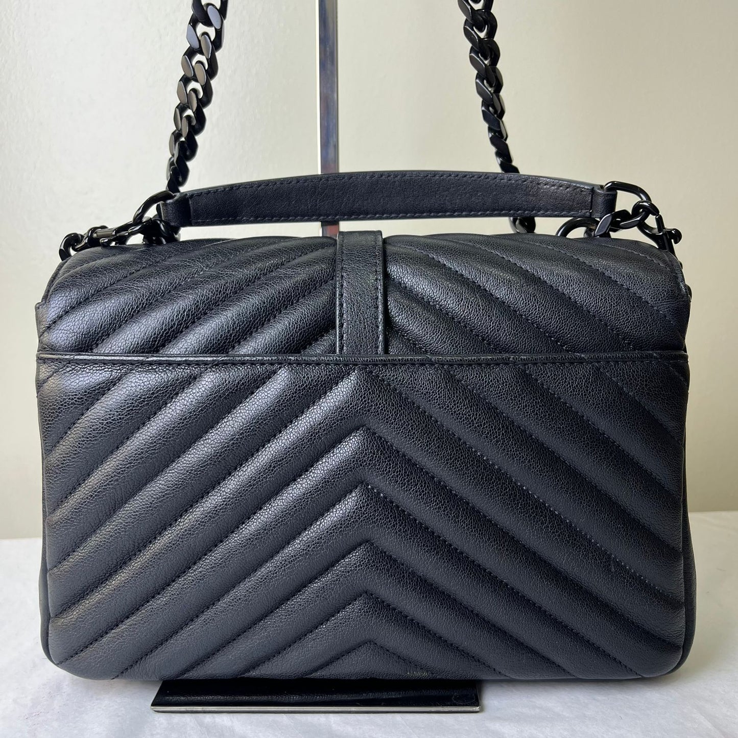 YSL College Black – 6.2"H x 9"L x 2.5"W