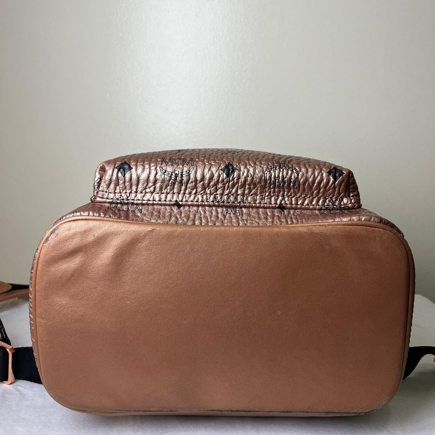 MCM Backpack Rose Gold – 16.5"H x 13"L x 6"W