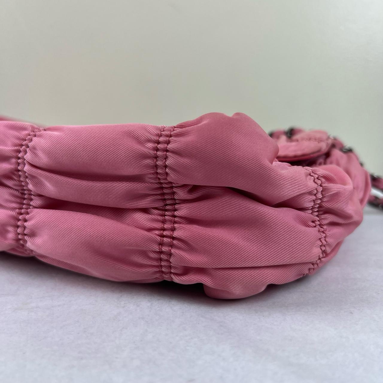 Prada Nappa Gaufre Chain Flap Pink – 5.5"H x 9.4"L x 2.8"W