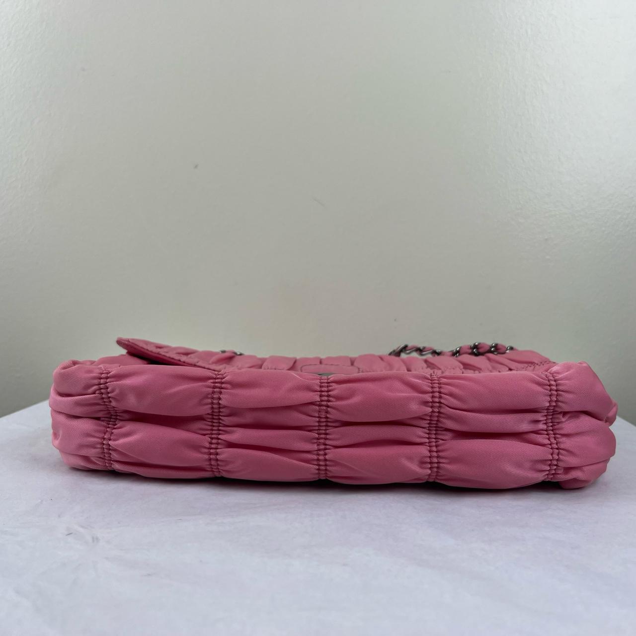 Prada Nappa Gaufre Chain Flap Pink – 5.5"H x 9.4"L x 2.8"W