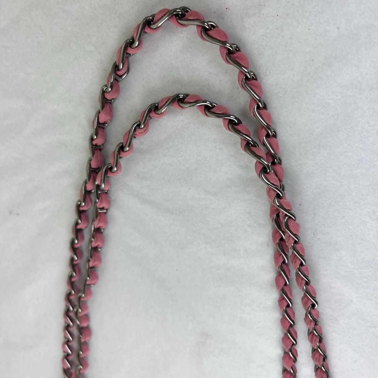Prada Nappa Gaufre Chain Flap Pink – 5.5"H x 9.4"L x 2.8"W