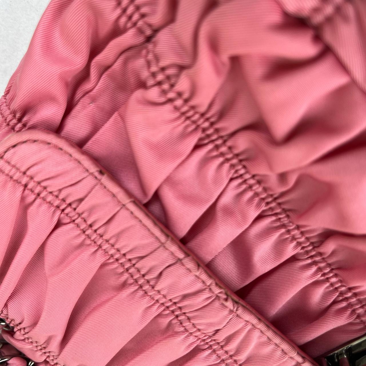 Prada Nappa Gaufre Chain Flap Pink – 5.5"H x 9.4"L x 2.8"W