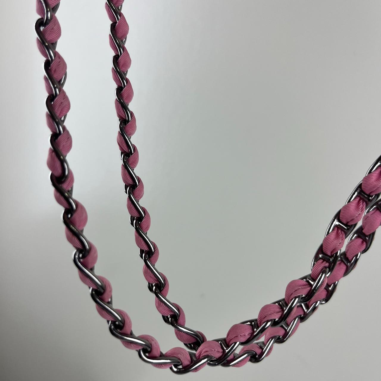 Prada Nappa Gaufre Chain Flap Pink – 5.5"H x 9.4"L x 2.8"W