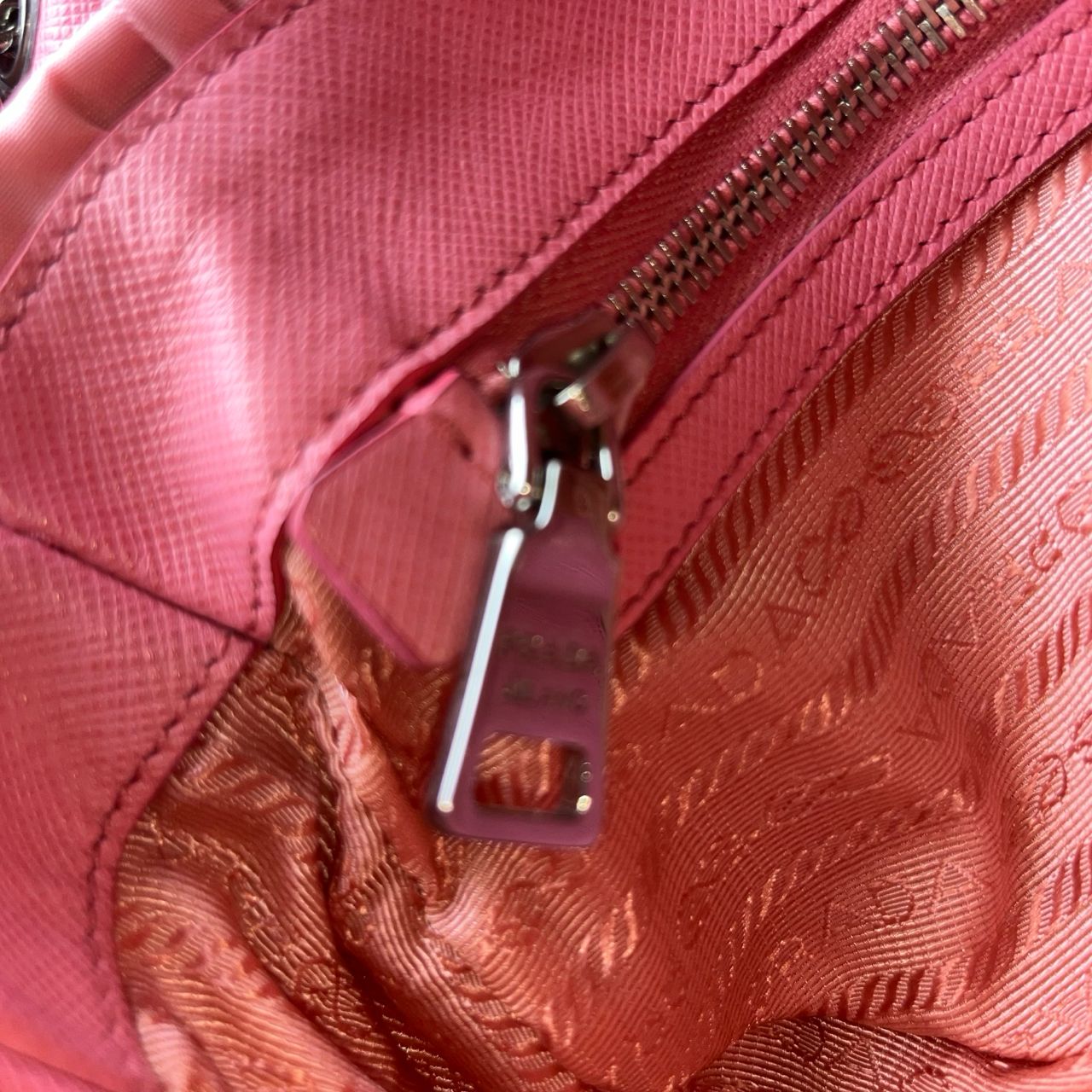 Prada Nappa Gaufre Chain Flap Pink – 5.5"H x 9.4"L x 2.8"W