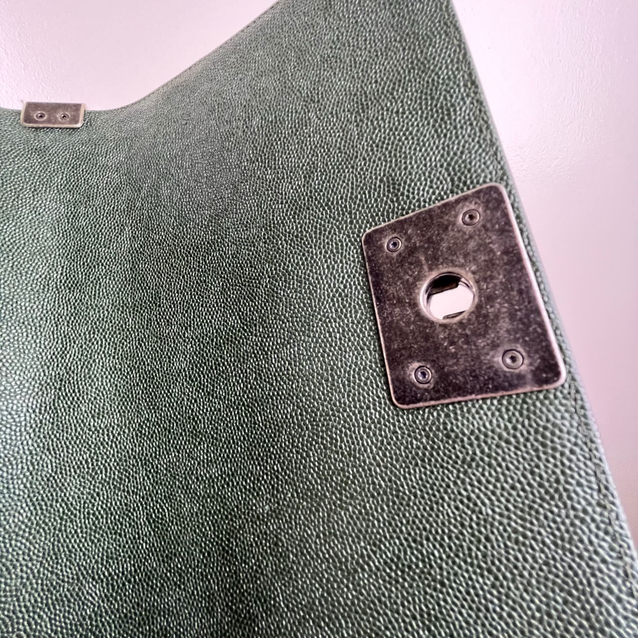Chanel Le Boy Chevron Handbag, Green – H5.9" x L9.8" x W3.5"
