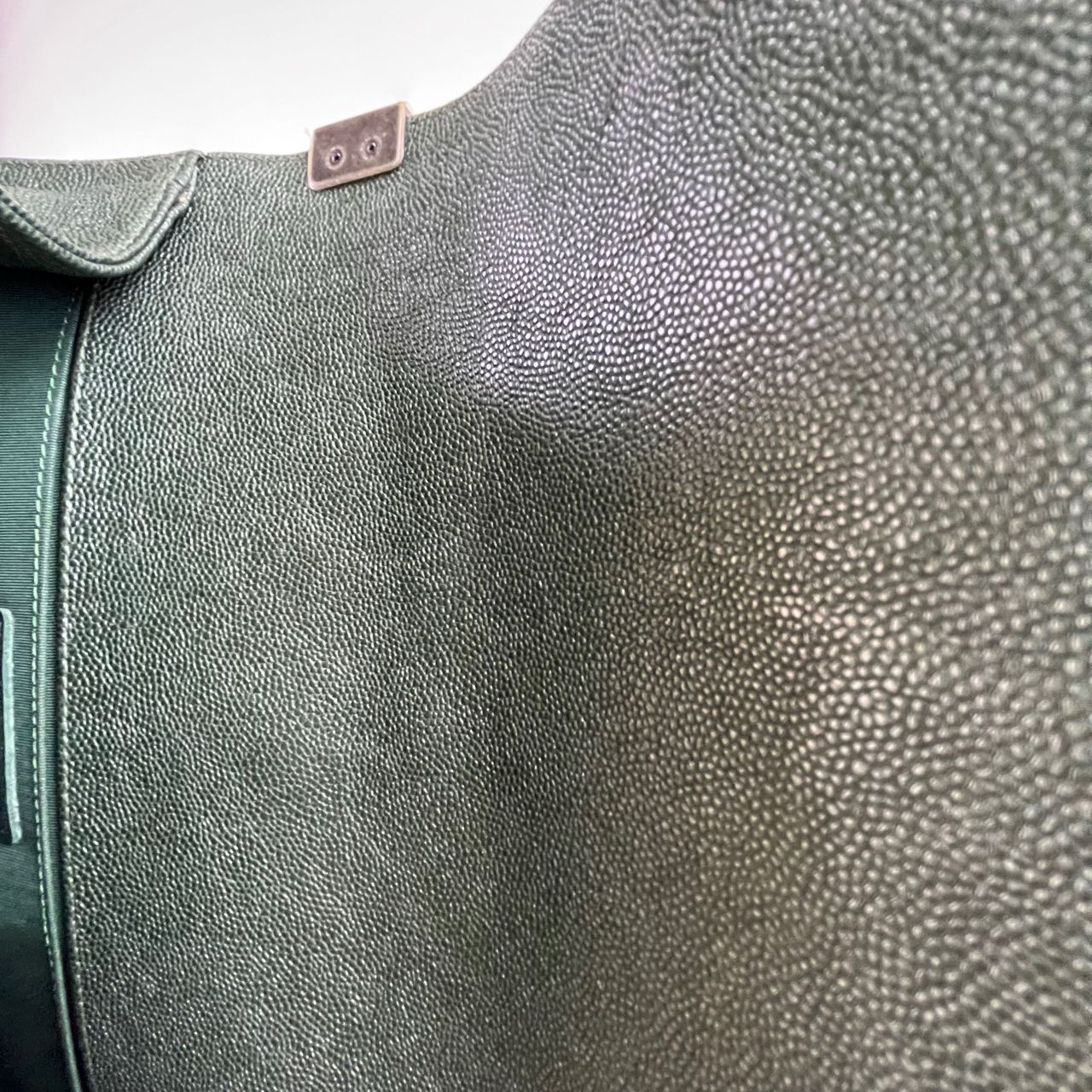 Chanel Le Boy Chevron Handbag, Green – H5.9" x L9.8" x W3.5"