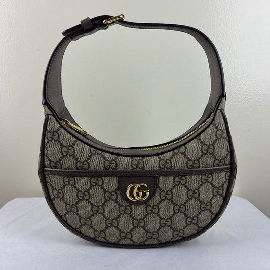 Gucci Ophidia Half Moon Beige and Ebony – H6.3" x L9.5" x W2.4"