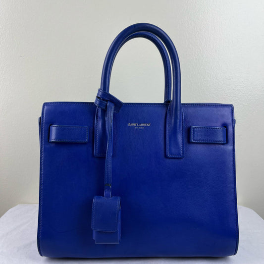 YSL Sac de Jour Blue – H10.5" x L12.5" x W6"