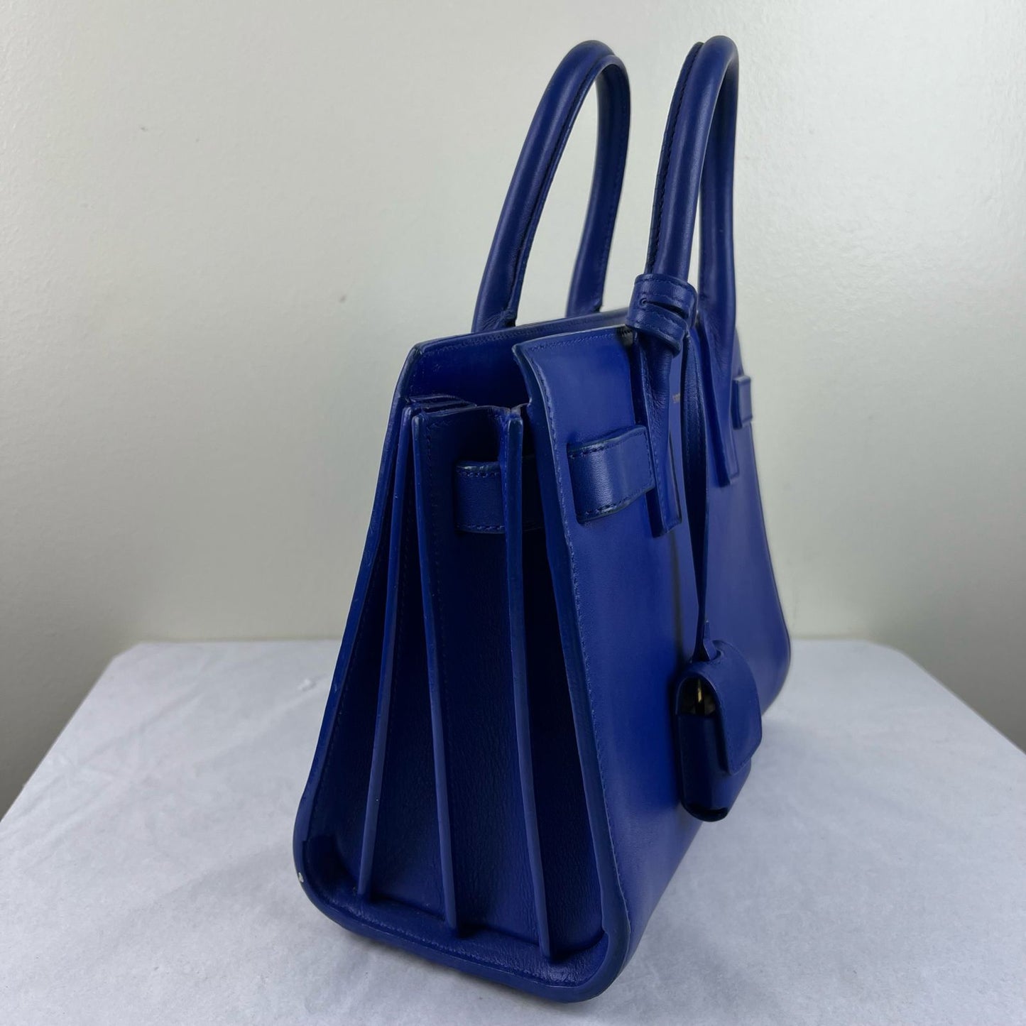 YSL Sac de Jour Blue – H10.5" x L12.5" x W6"