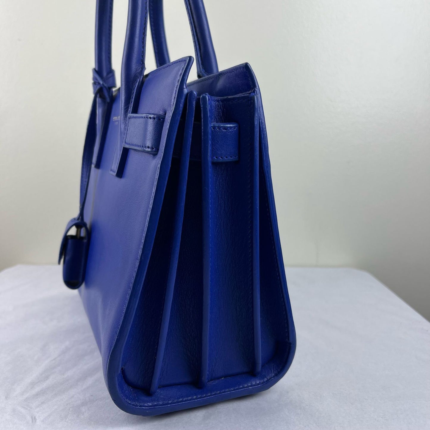 YSL Sac de Jour Blue – H10.5" x L12.5" x W6"