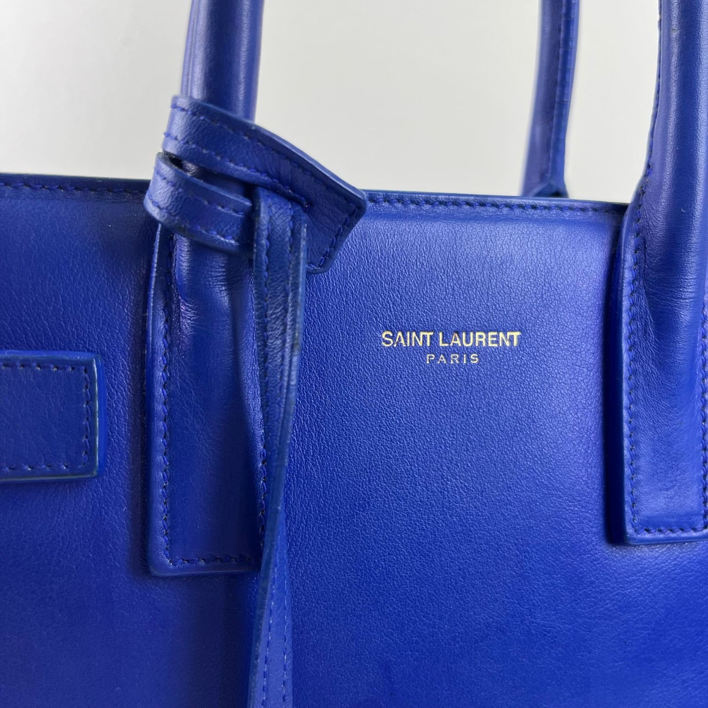 YSL Sac de Jour Blue – H10.5" x L12.5" x W6"