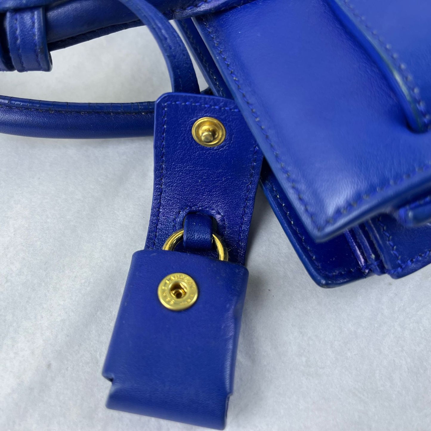 YSL Sac de Jour Blue – H10.5" x L12.5" x W6"