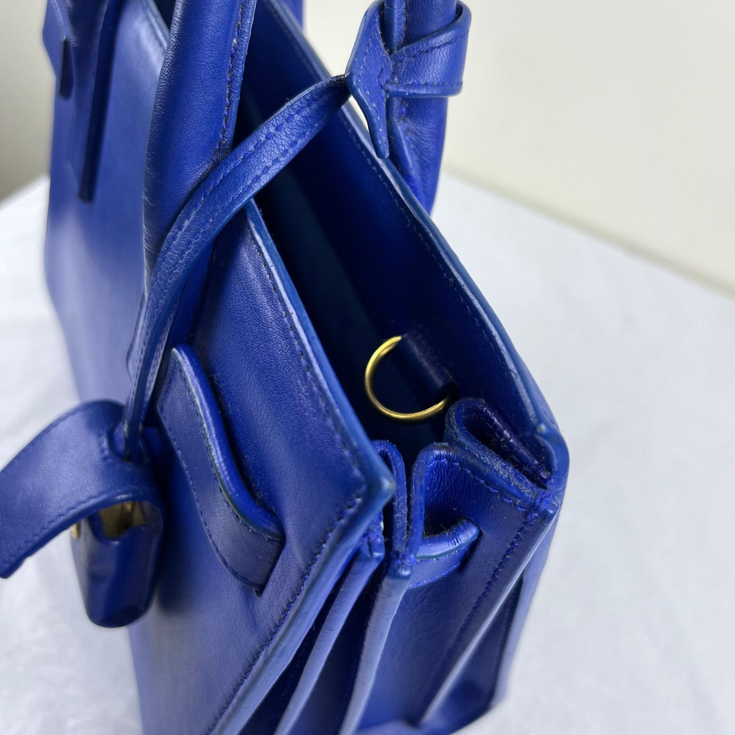 YSL Sac de Jour Blue – H10.5" x L12.5" x W6"