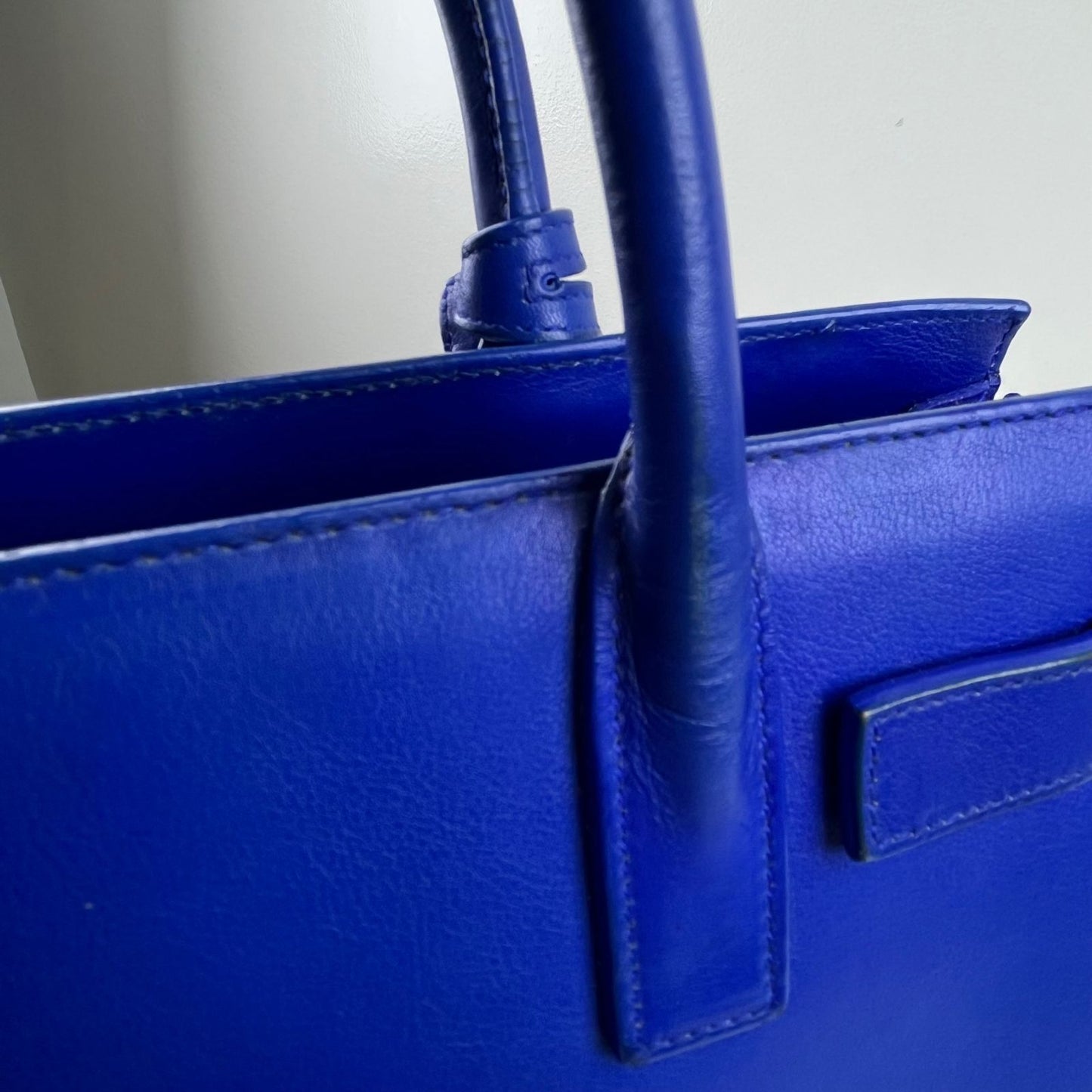 YSL Sac de Jour Blue – H10.5" x L12.5" x W6"