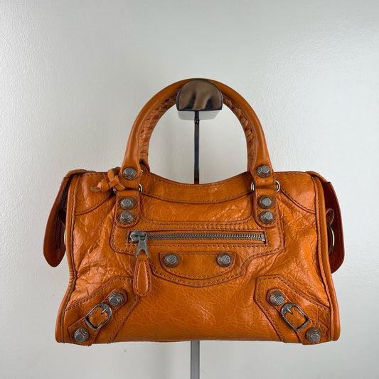Balenciaga Mini City Orange – H6.2" x L9.4" x W3.1"