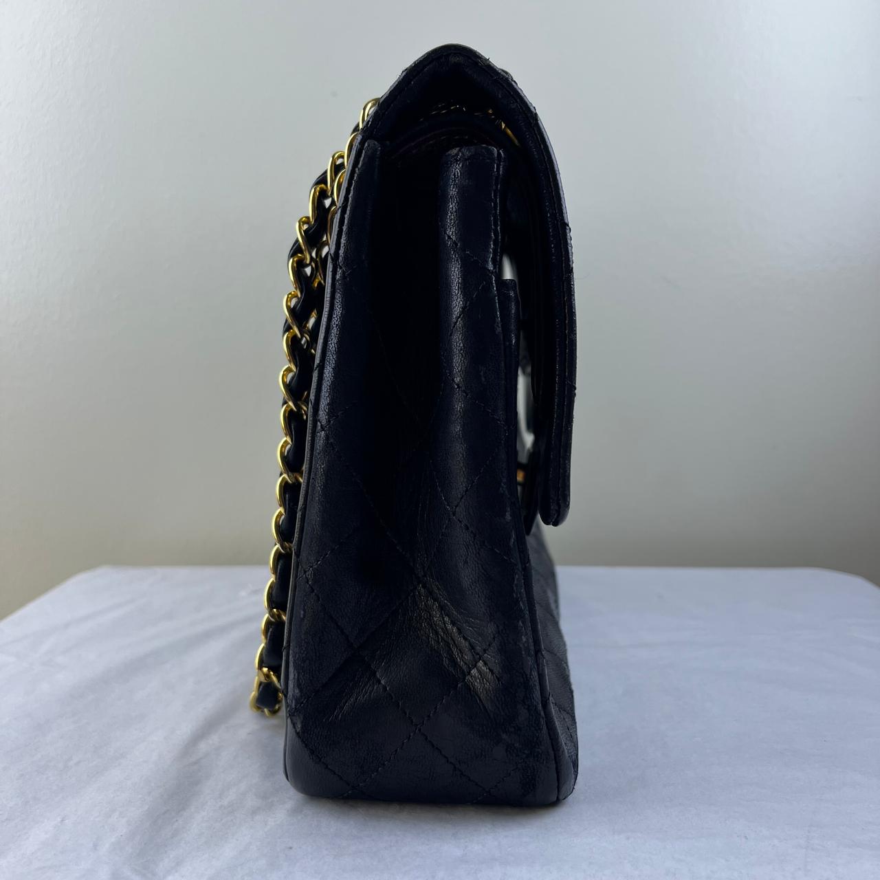 Chanel Flap Lambskin Black – 6"H x 10"L x 2.5"W