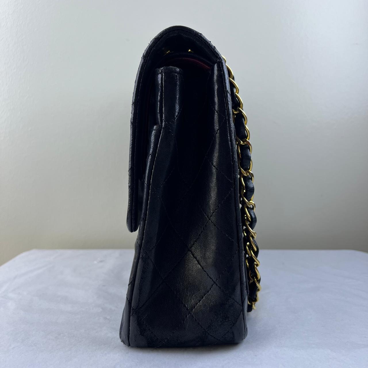Chanel Flap Lambskin Black – 6"H x 10"L x 2.5"W