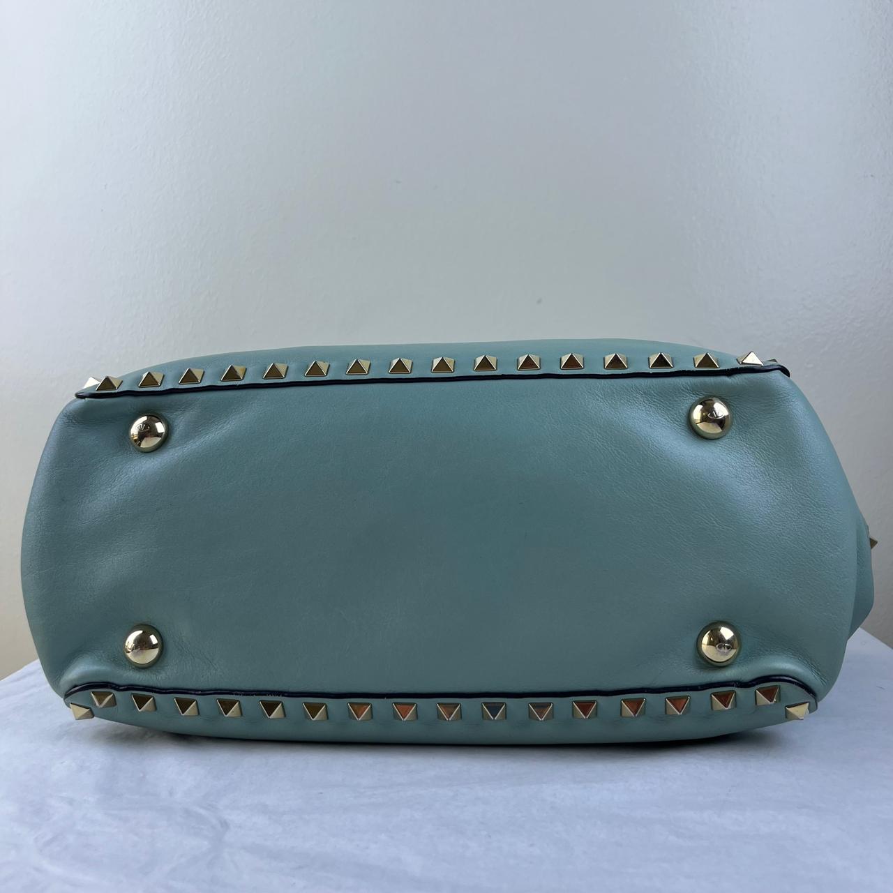 Valentino Rockstud Tote Teal – H10" x L13.5" x W5.5"