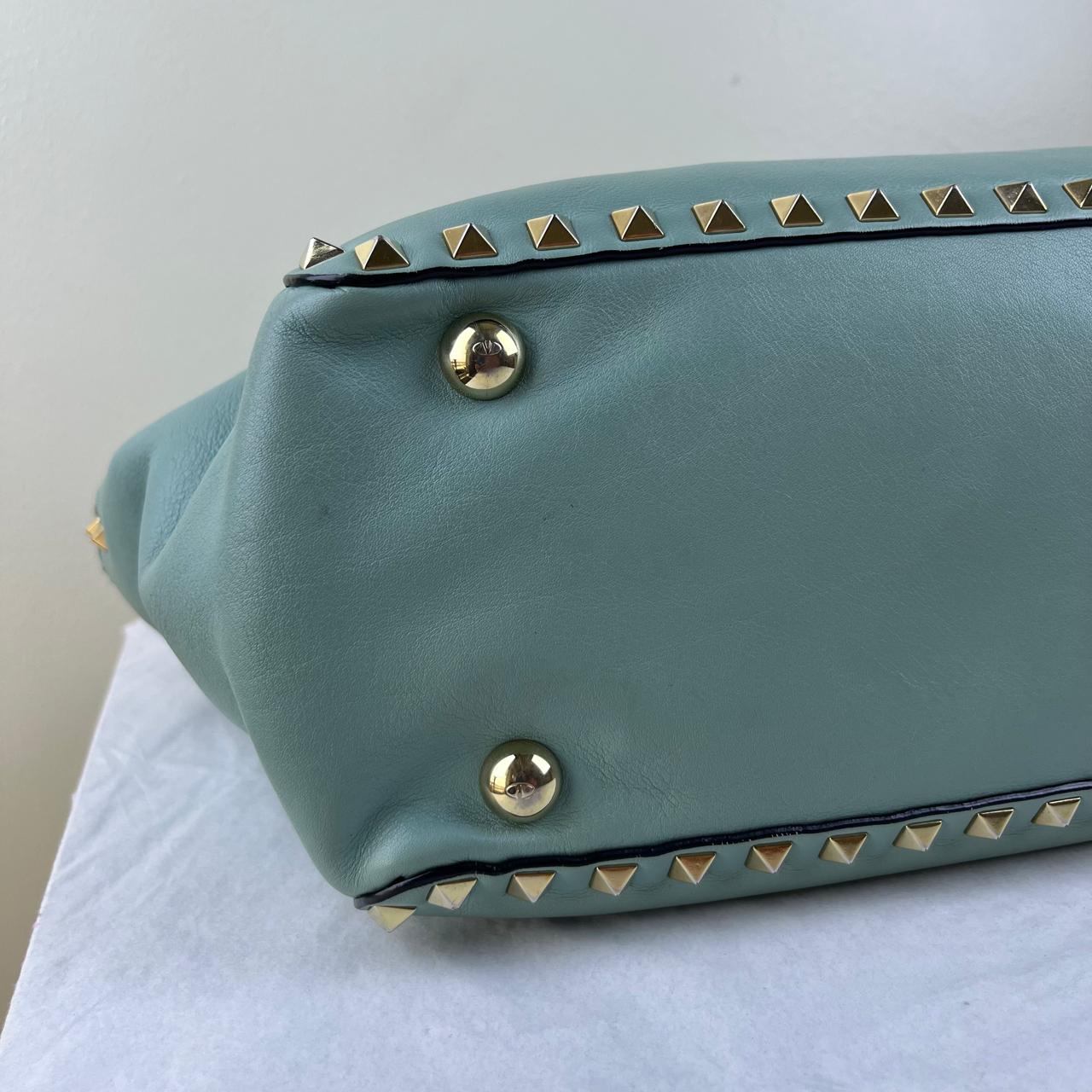 Valentino Rockstud Tote Teal – H10" x L13.5" x W5.5"