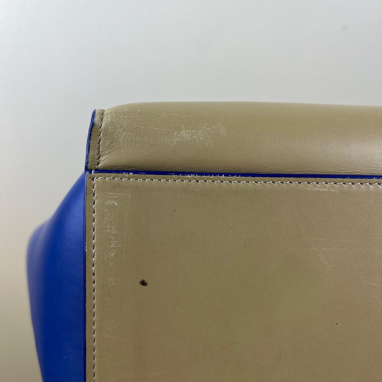 Celine Medium Trapeze Beige/Blue – 9"H x 12"L x 7"W