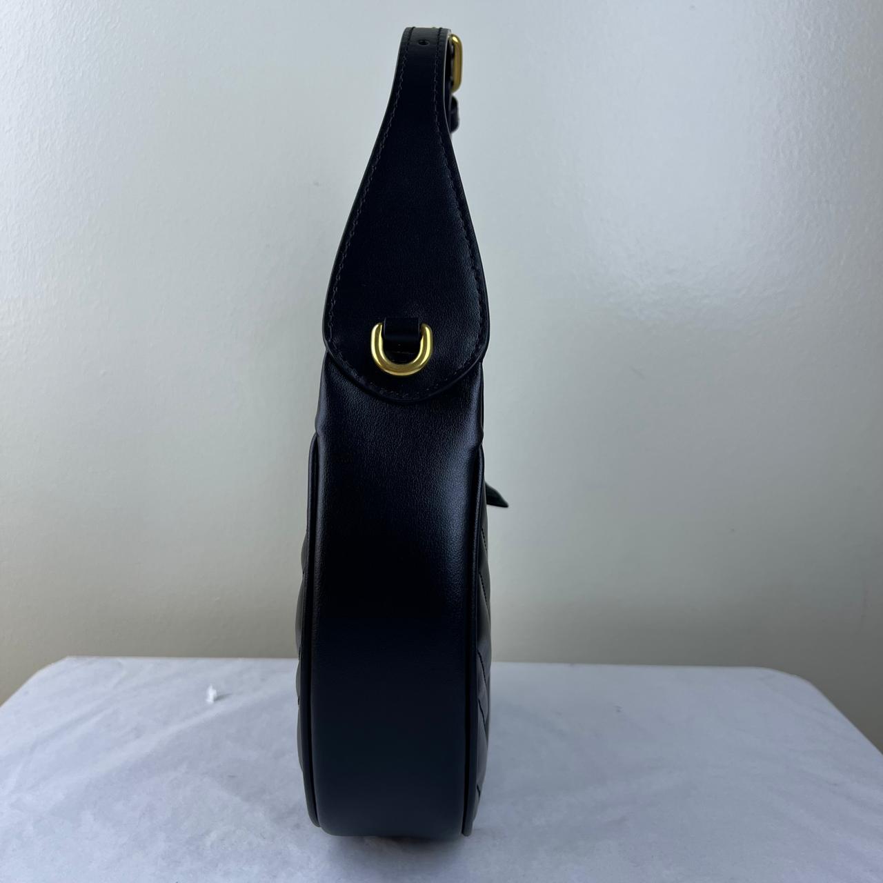 Gucci Mini GG Marmont Half Moon Black – H5.5" x L8.5" x W2.5"