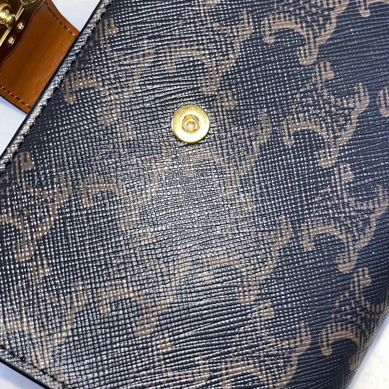 Celine Triomphe Canvas Compact Wallet – 3.9"H x 4.1"L x 1"W