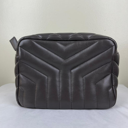 YSL Loulou Bowling Bag, Gray – 9.5"H x 13.7"L x 5.1"W