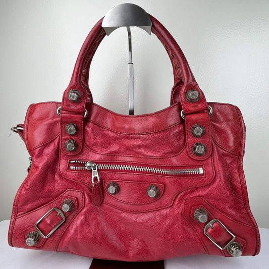 Balenciaga City Medium Red – 13"H x 15"L x 6"W