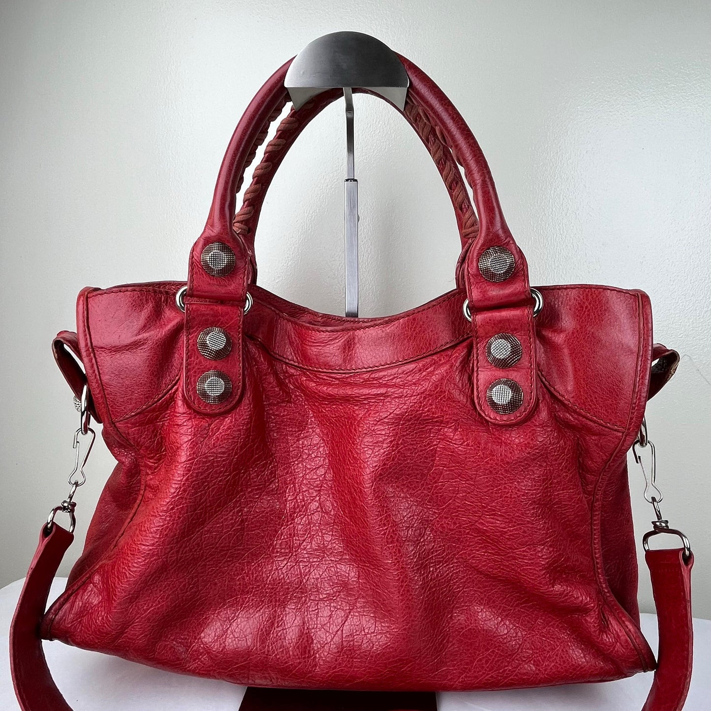 Balenciaga City Medium Red – 13"H x 15"L x 6"W