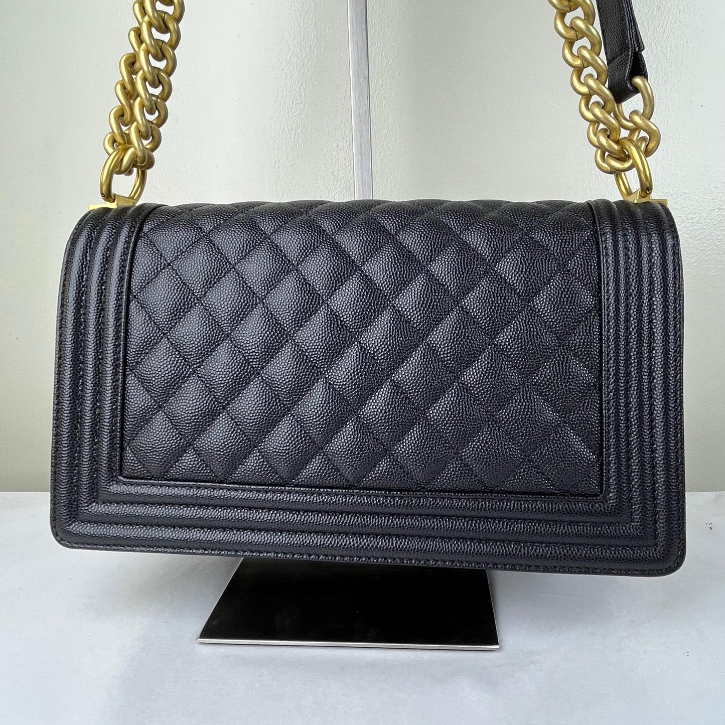 Chanel Le Boy Black – 5.9"H x 9.8"L x 3.5"W