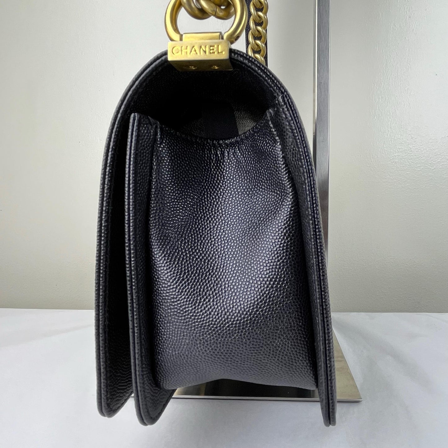 Chanel Le Boy Black – 5.9"H x 9.8"L x 3.5"W
