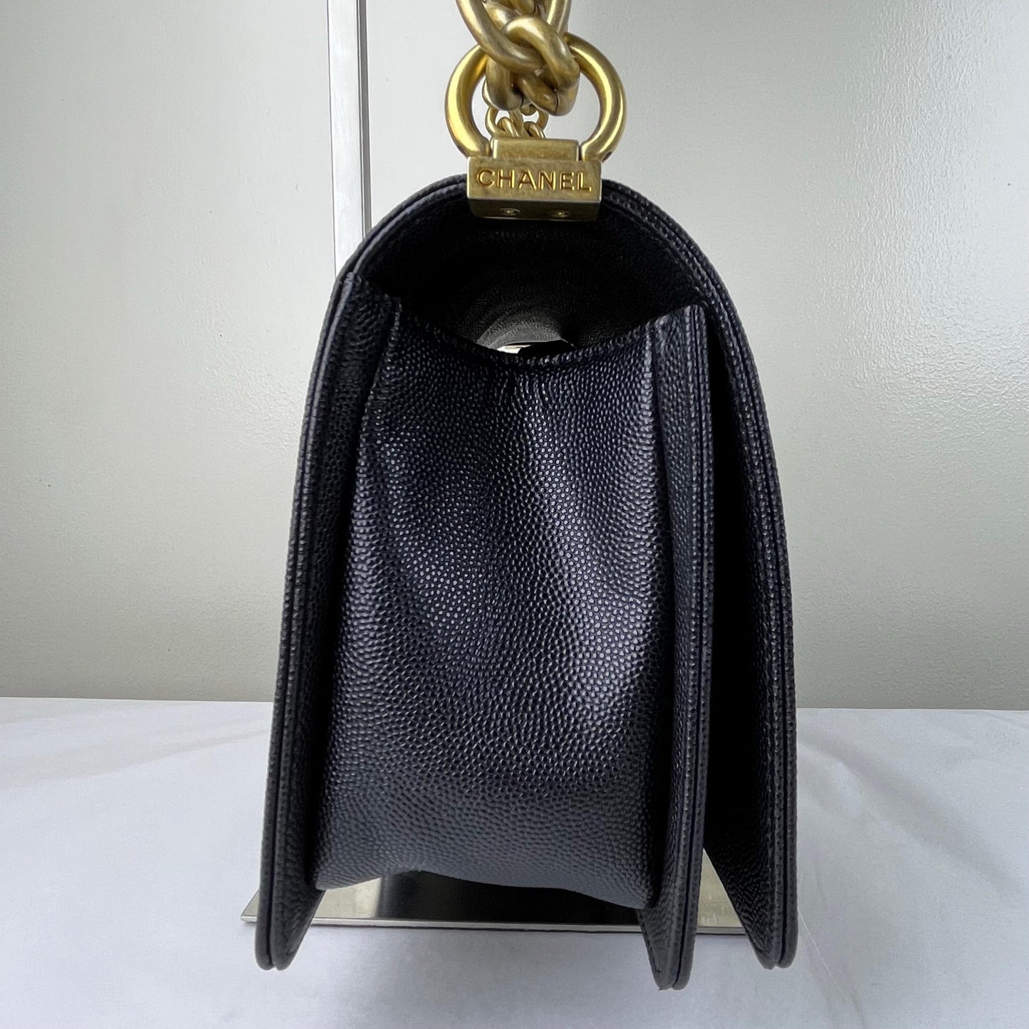 Chanel Le Boy Black – 5.9"H x 9.8"L x 3.5"W