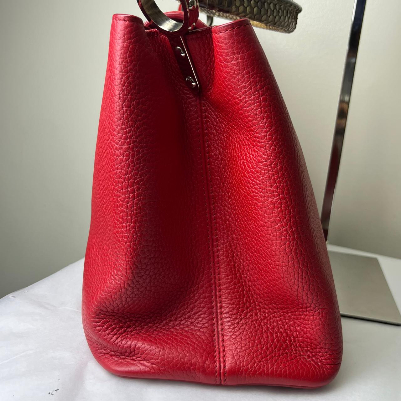 Louis Vuitton	Capucine Large Red with Snake Skin Handle