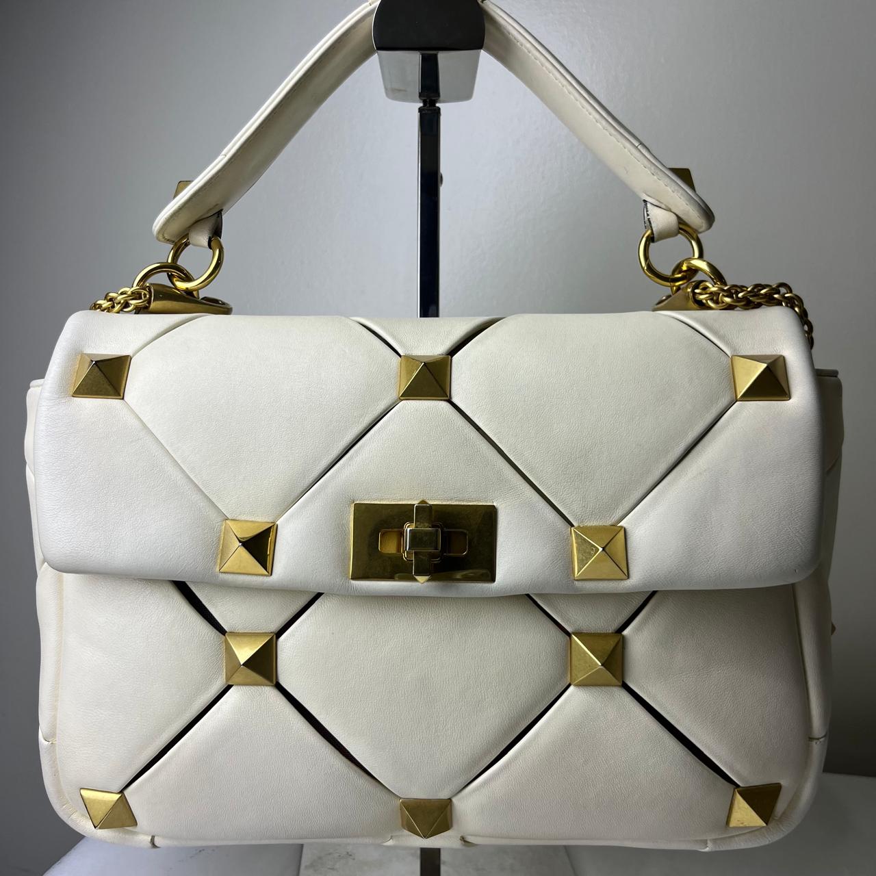 Valentino White Roman Stud Large