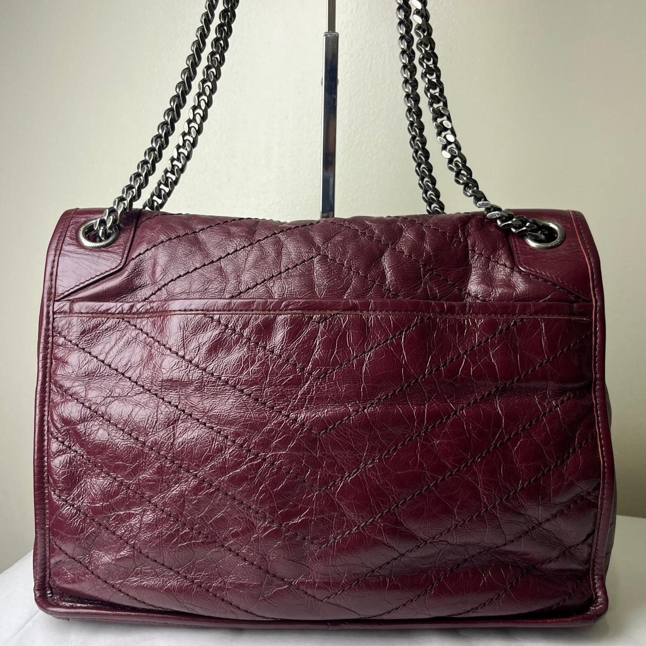YSL Niki Chain Flap Maroon