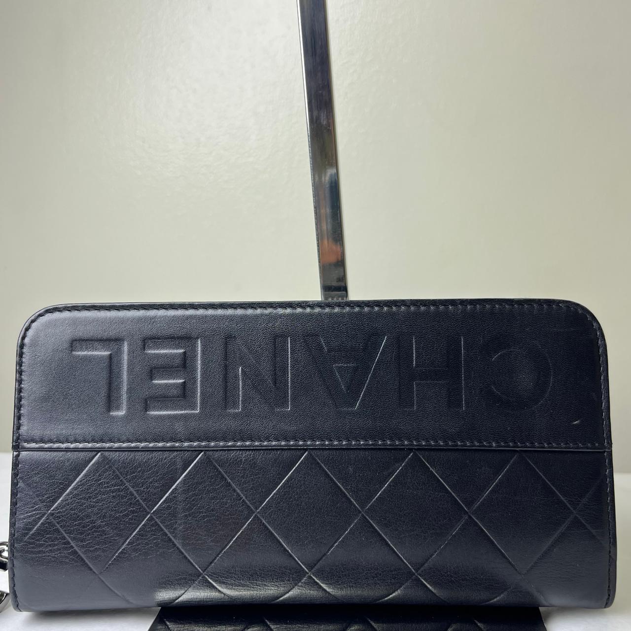 Chanel Long Black Leather Wallet