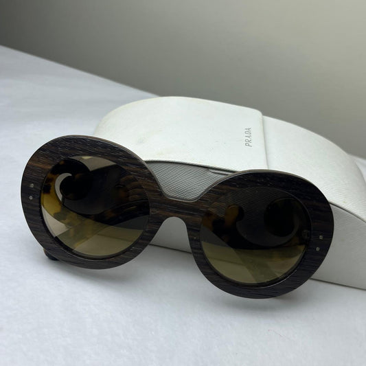 Prada Baroque Round Brown Sunglasses