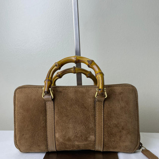 Gucci Bamboo Suede Wallet Shoulder bag - Brown
