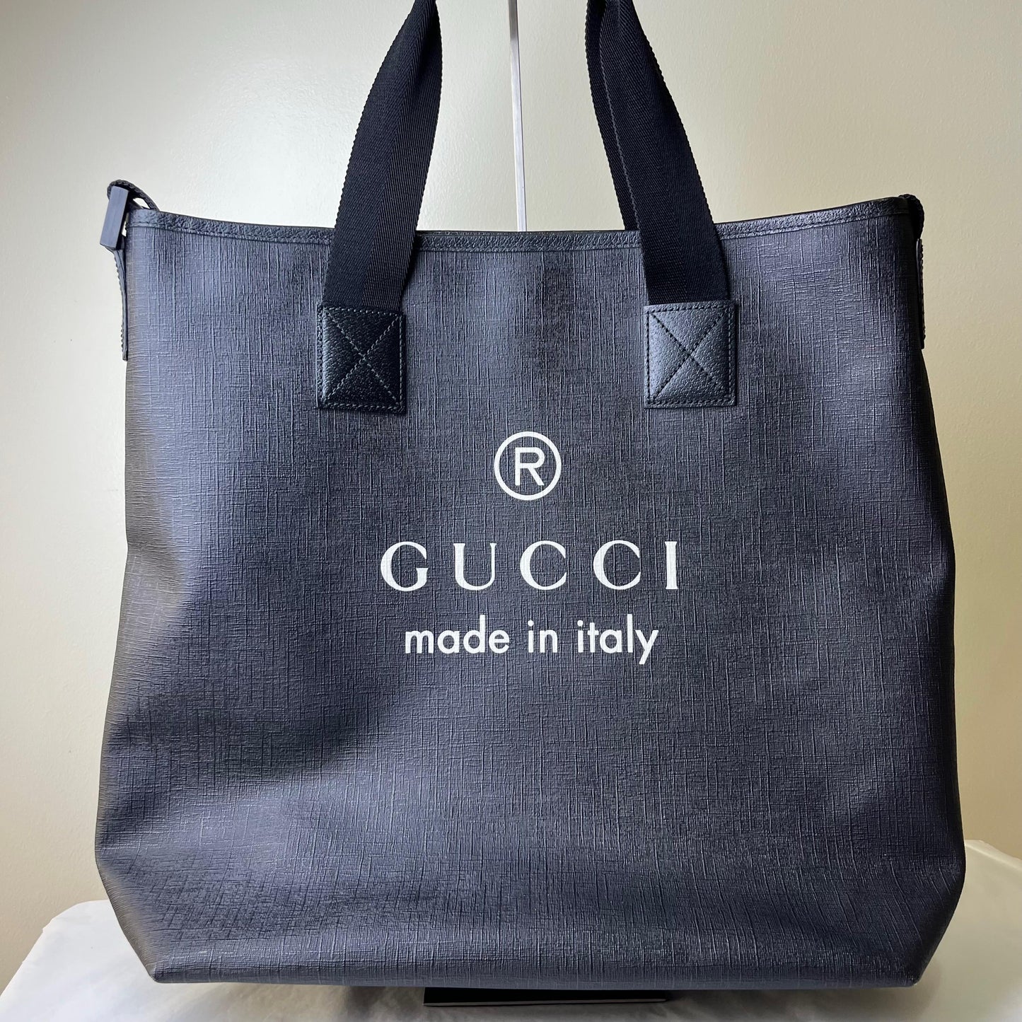 Gucci PVC Tote and Shoulder Bag - Black