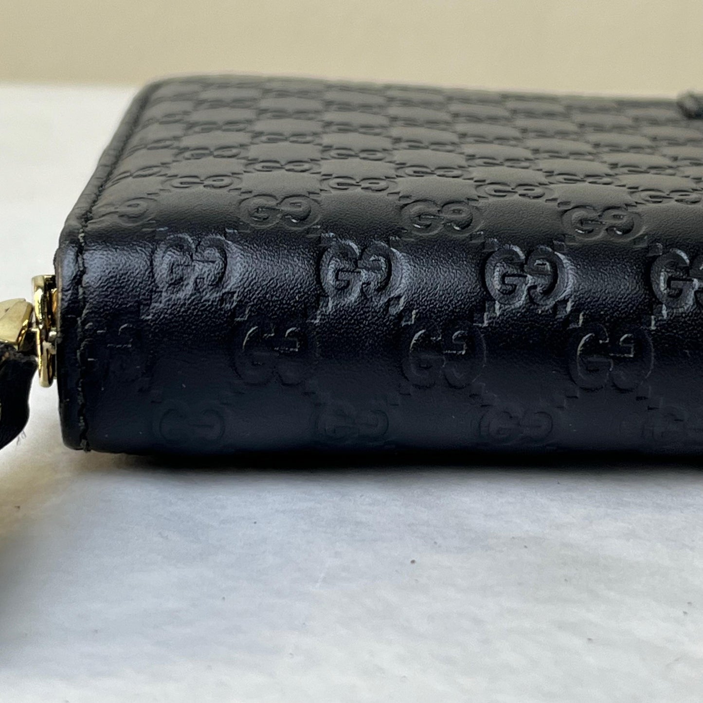Gucci Micro Guccissima Leather Long Wallet - Black